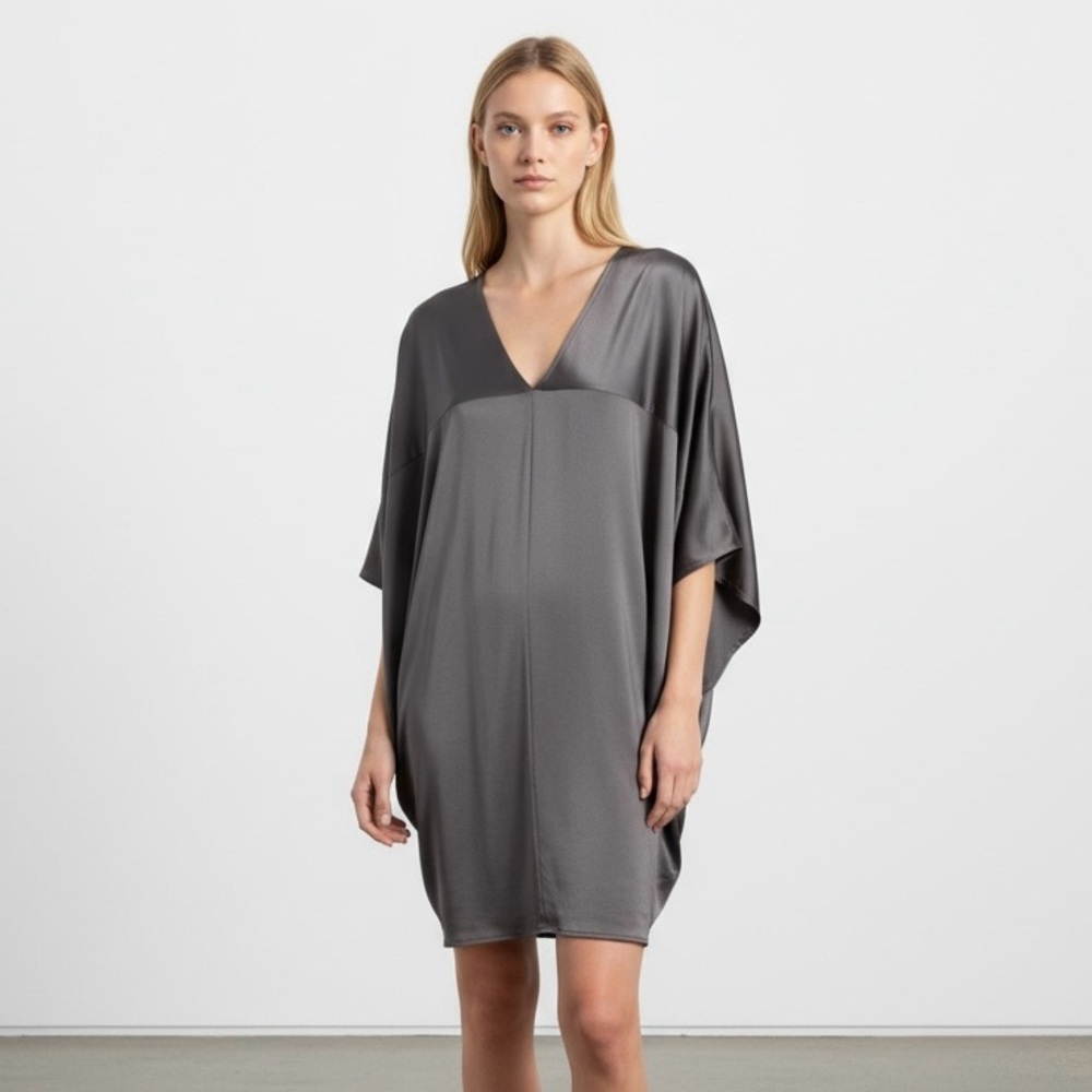 Victoria's Secret Batwing Short Sleeve V-Neck Gray Midi Craftan Dress